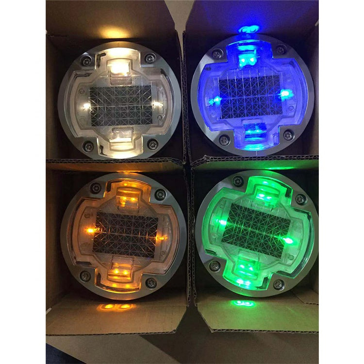 EVIEKO heavy-duty solar road studs lit in packaging