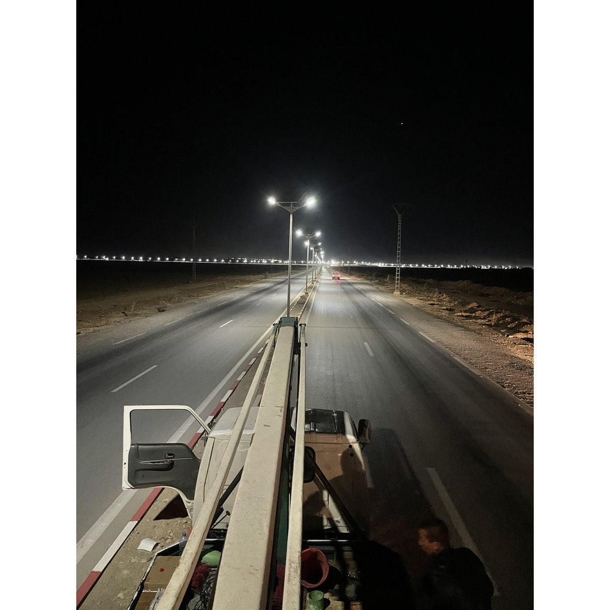 Split solar street lighting – highway at night (example application)