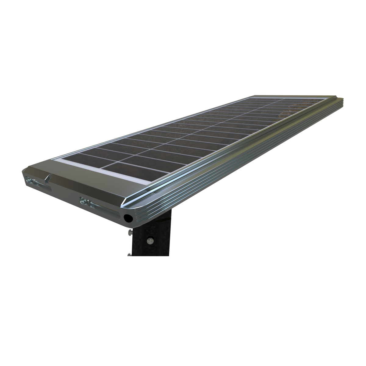 EVIEKO EV-SL-120 All-in-One Solar Street Light – solar panel side on pole