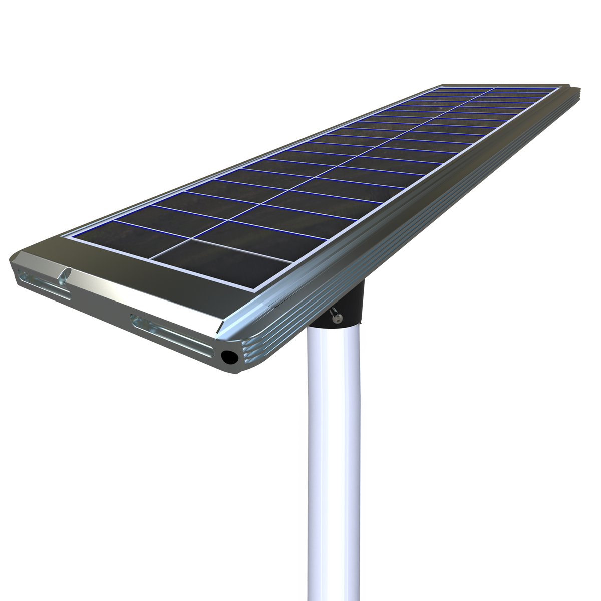 EVIEKO EV-SL-121 All-in-One Solar Street Light – solar panel side on pole