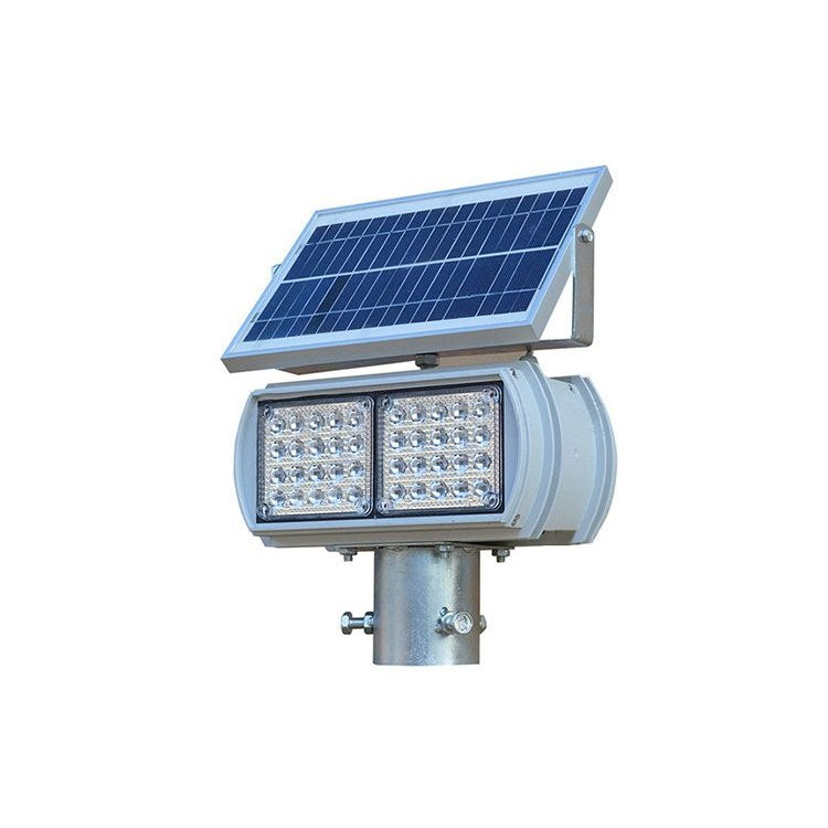 Double-sided red and blue solar traffic flashing light, two sets