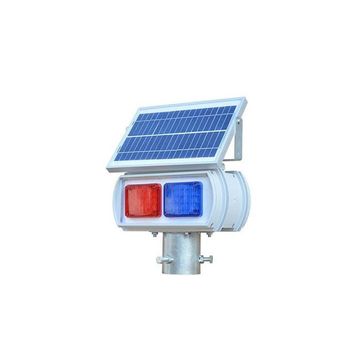Double-sided red and blue solar traffic flashing light, two sets