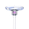White UFO solar plaza light with UV insect-killer section