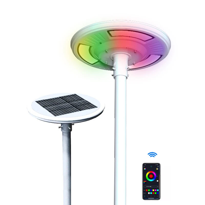 UFO Aluminum Alloy  AI Smart Solar Plaza  Led Light Bluetooth