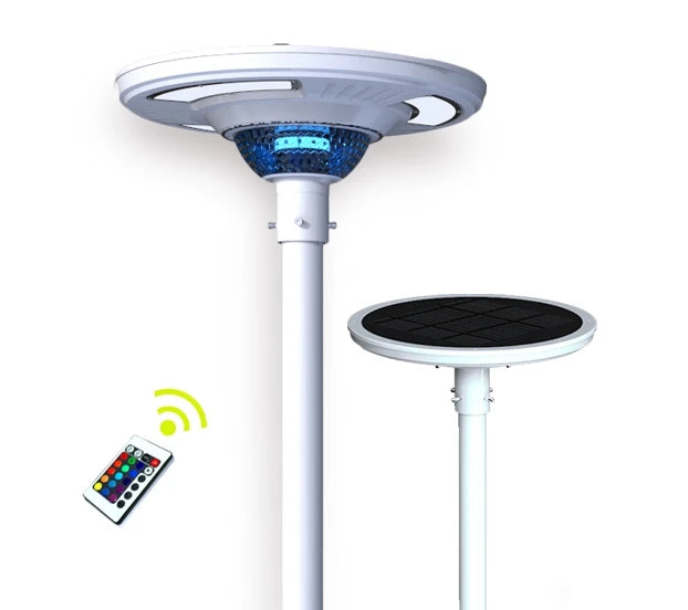 UFO Solar Garden Light Decorative Pole Street Light With Remote Control 3 Years warranty pillar light