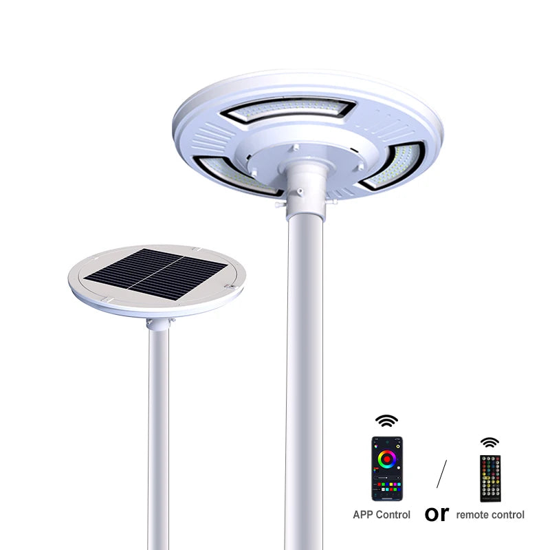 UFO Aluminum Alloy  AI Smart Solar Plaza  Led Light Bluetooth