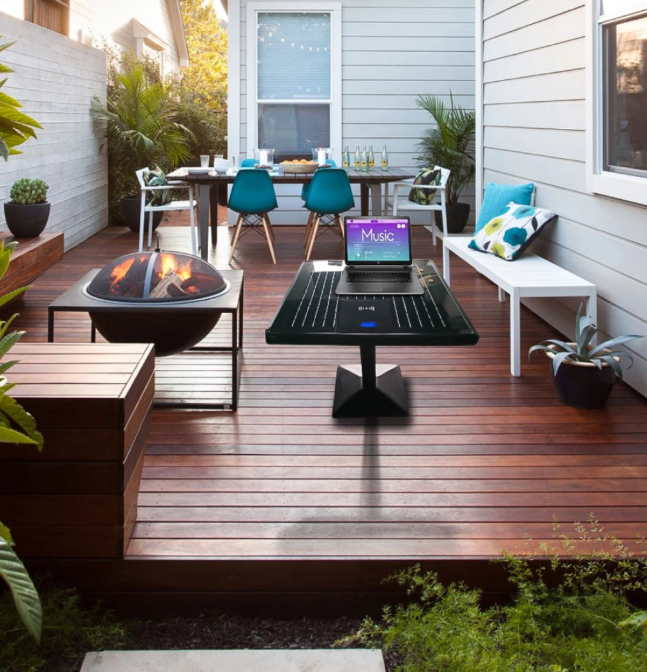 Solar charging coffe table with bluetooth  speaker