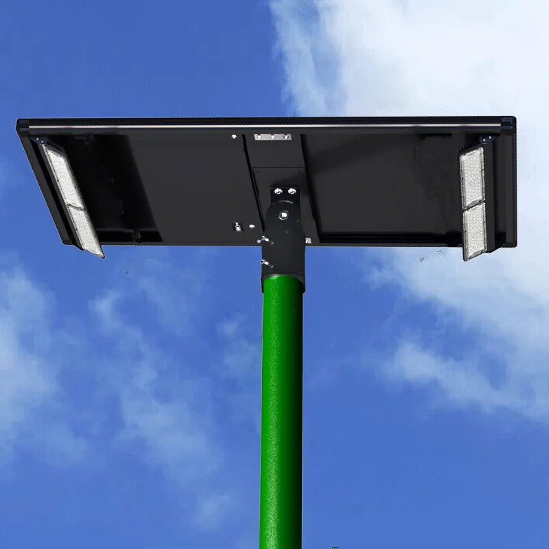 Dual lamp head Street Light 100W 150W Solar Powered Led Chips 210LM/W Parking Lot road lighting