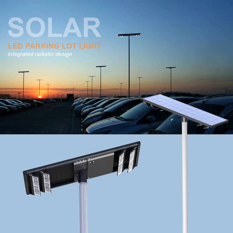 Dual Lamp Head Solar Street Light Parking Lot Light 1000W