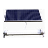 Aluminium solar batten light mounted on a garage ceiling with remote control