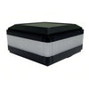 Pure White solar garden light staked in a garden bed at night
