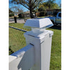 Solar post cap light on a timber fence post with adjustable colour