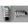 Horseshoe aluminium solar road stud flashing on asphalt at night