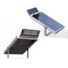 Slim linear solar sign light lamp head mounted above a signboard