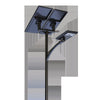 100W all-in-one solar street light with 160W solar panel on a pole