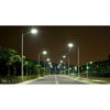100W all-in-one solar street light with 160W solar panel on a pole