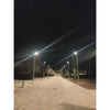 120W solar street light with bifacial solar panel and adjustable bracket