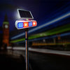 Double-sided red and blue solar traffic flashing light, four sets