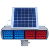 Double-sided red and blue solar traffic flashing light, four sets